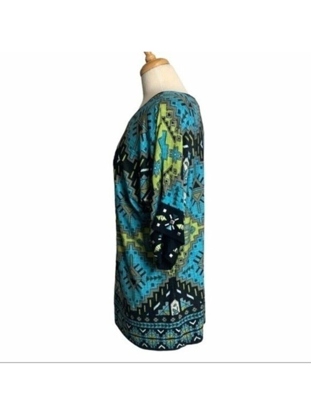 Ruby Rd Embellished Kimono Sleeve Top Small - Picture 2 of 8